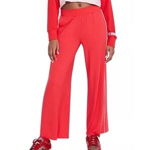 Alice + Olivia Big Feelings Wide Leg Lounge Pants Red White Medium Womens